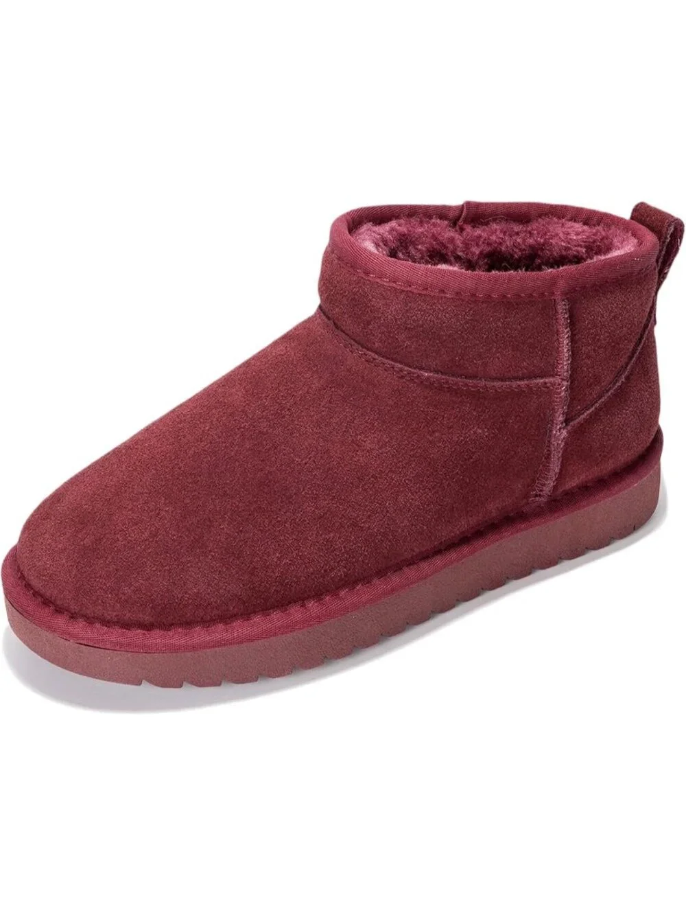Womens Wine Suede Cloud Water Resistant Genuine Leather Comfortable Ankle Boots
